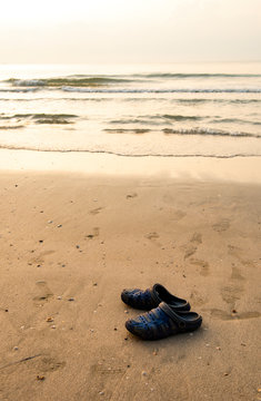 flip-flop on tropical beach 