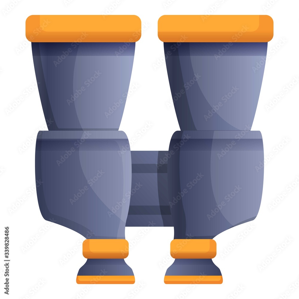 Poster binoculars icon. cartoon of binoculars vector icon for web design isolated on white background