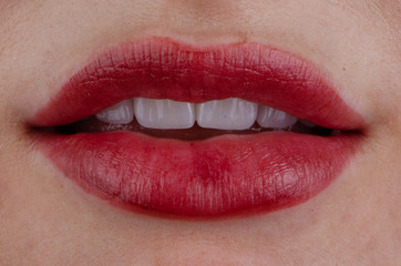 Obraz premium The beautiful lip and smiling