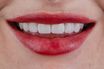 Fototapeta premium The beautiful lip and smiling