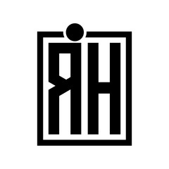 R and H letter monogram logo design
