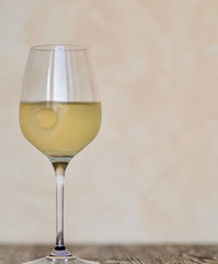 relax with a fresh delicious glass german riesling white wine on a table