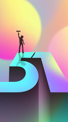 Colorful 51 Labor Day creative illustration, a painter at work. © hqrloveq