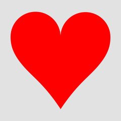 Vector high quality illustration of the french playing cards suit of Hearts red symbol isolated on white background - Suits of heart graphic representation