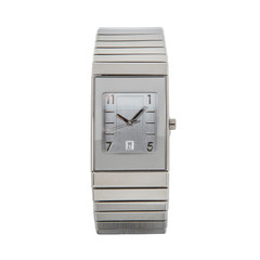 Fototapeta Luxury silver watch made of black high-tech ceramic, ceramic bracelet, front view, isolated on white background obraz