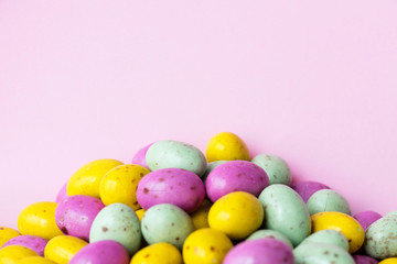 Fototapeta na wymiar Egg bean ball chocolates textured background