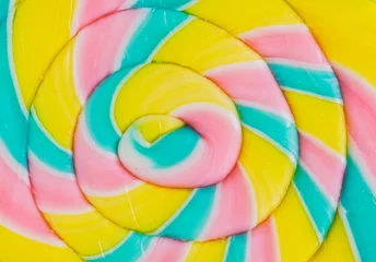 Keuken spatwand met foto Closeup of colorful lollipop textured background © Rawpixel.com