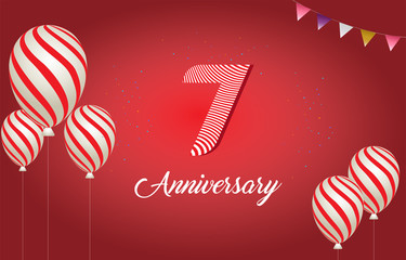 7 years anniversary celebration logo vector template design illustration