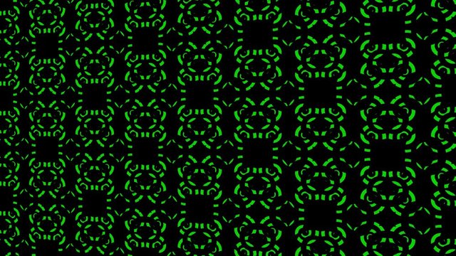 Color pattern on a minimal black background, tilted horizontally initially to the left then moves to the right, composed of geometric shapes, in 4k 16: 9 video format.