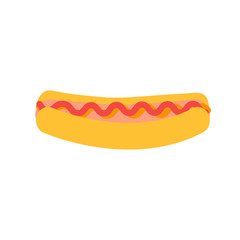 Hotdog fast food vector icon isolated for poster, menu, web
