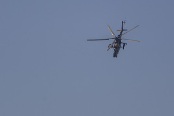 Aerobatics on a Mi-35 Hind helicopter
