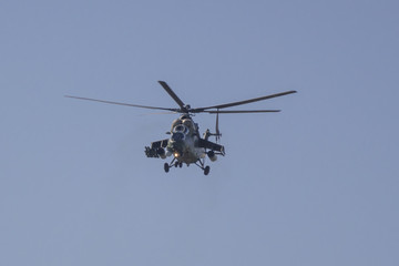 Aerobatics on a Mi-35 Hind helicopter