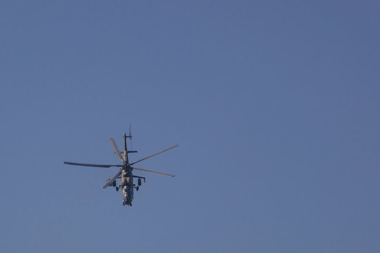 Aerobatics on a Mi-35 Hind helicopter