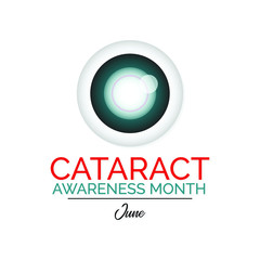 Vector illustration on the theme of Cataract awareness month observed each year during June.