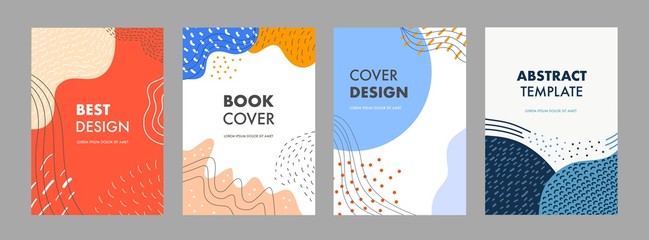 Set bundle of Abstract Cover Designs for Annual Report, Brochures, Flyers, Presentations, Leaflet, Magazine A4 Size. Cover template design vector with creative artistic background.