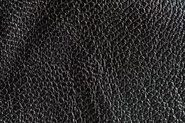 Deurstickers Black rough leather textured background © Rawpixel.com