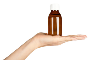 Medical glass bottle, syrup.