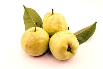 Guava sweet fruit on white background