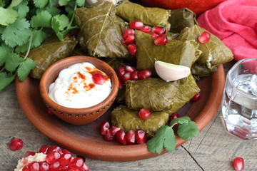 Dolma with pomegranate and chacha
