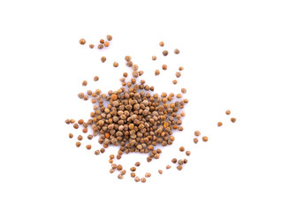 Organic natural sesame seeds (Perilla frutescens) isolated on white background.