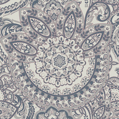 Floral seamless textile pattern in asian batik style