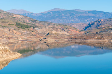 Obraz premium blue waters of the Beninar reservoir (Spain)