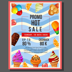 promo hot sale poster sale with ice cream border