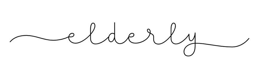 ELDERLY vector monoline calligraphy banner with swashes