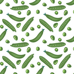 seamless pattern with peas. peas pattern on white background.