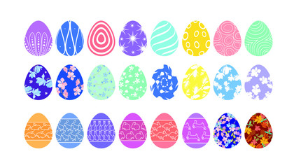 Easter eggs with different colors and patterns