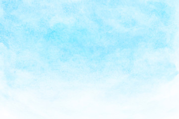 Watercolor illustration art abstract blue color texture background, clouds and sky pattern