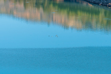 blue waters of the Beninar reservoir (Spain)