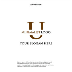 A simple minimalist logo of letter U
