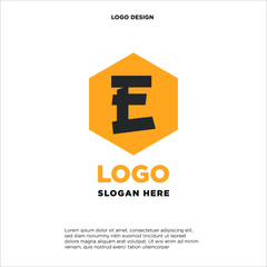 Abstract letter E logo design template. Colorful creative hexagon sign. Universal vector icon.