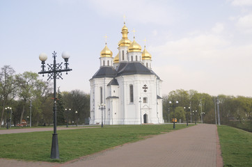 Catherine's Church is a functioning church in Chernihiv, Ukraine