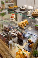 Cakes in a cafe