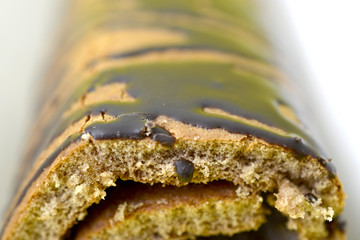 image of a rolled chocolate cake