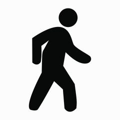 New walk icon vector on white background.