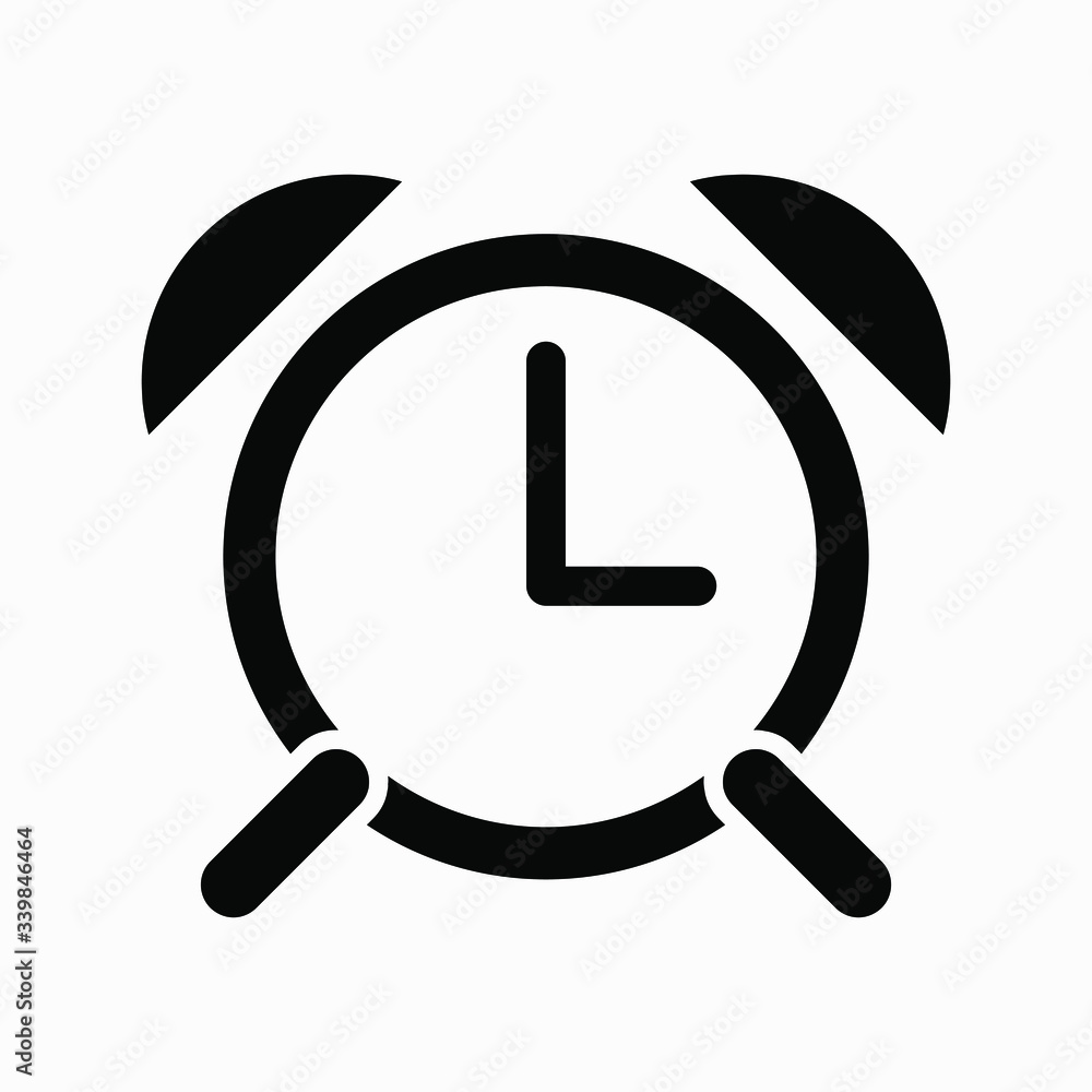 Poster new alarm clock icon isolated minimal single flat linear icon for application and info-graphic. comm