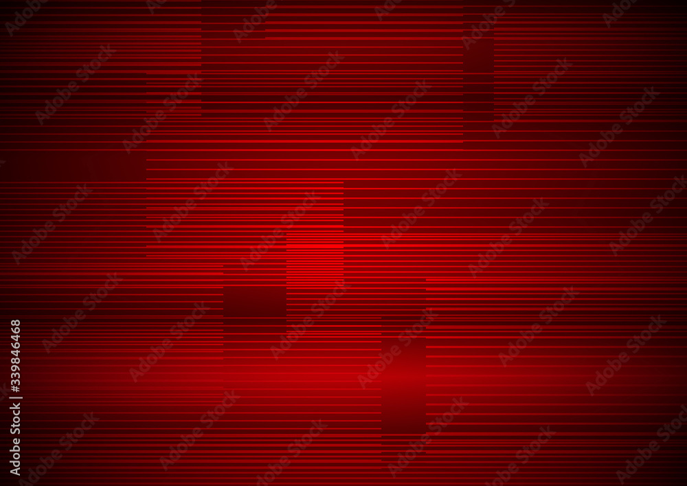 Poster abstract horizontal line pattern on red background modern design