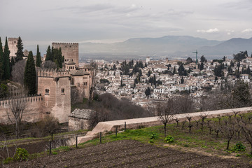Fototapeta na wymiar View of the Historical Old Town of Granada, Spain