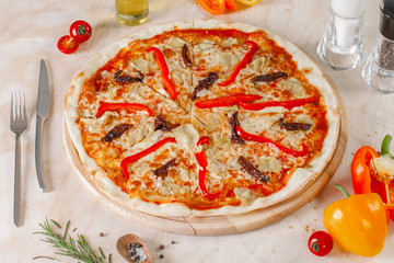 Pizza with anchovy
