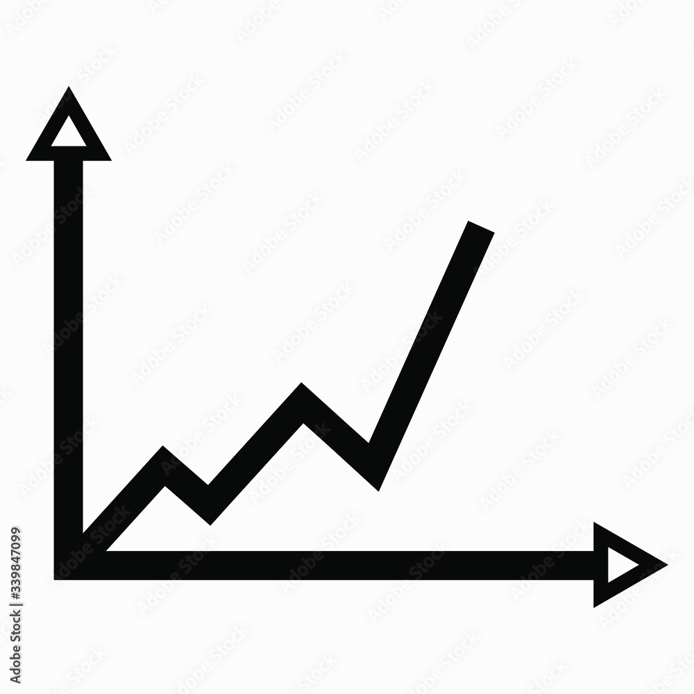Poster new vector growth progress dark arrow graph. vector icon.