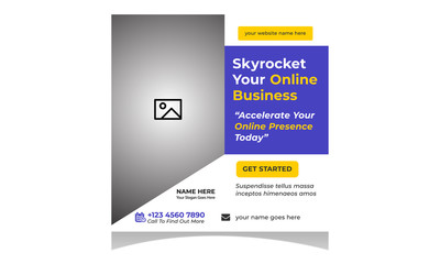 Digital business marketing social media banner square flyer