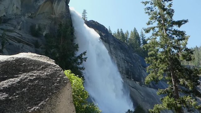 Slow motion shot of Navada Fallin in Yosimite National Park, Califonia