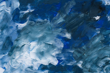 Blue paint on a canvas