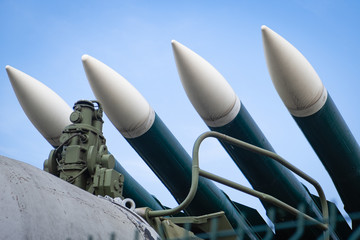 Missiles ready to launch, weapons of mass destruction, preparation for war and fight against...