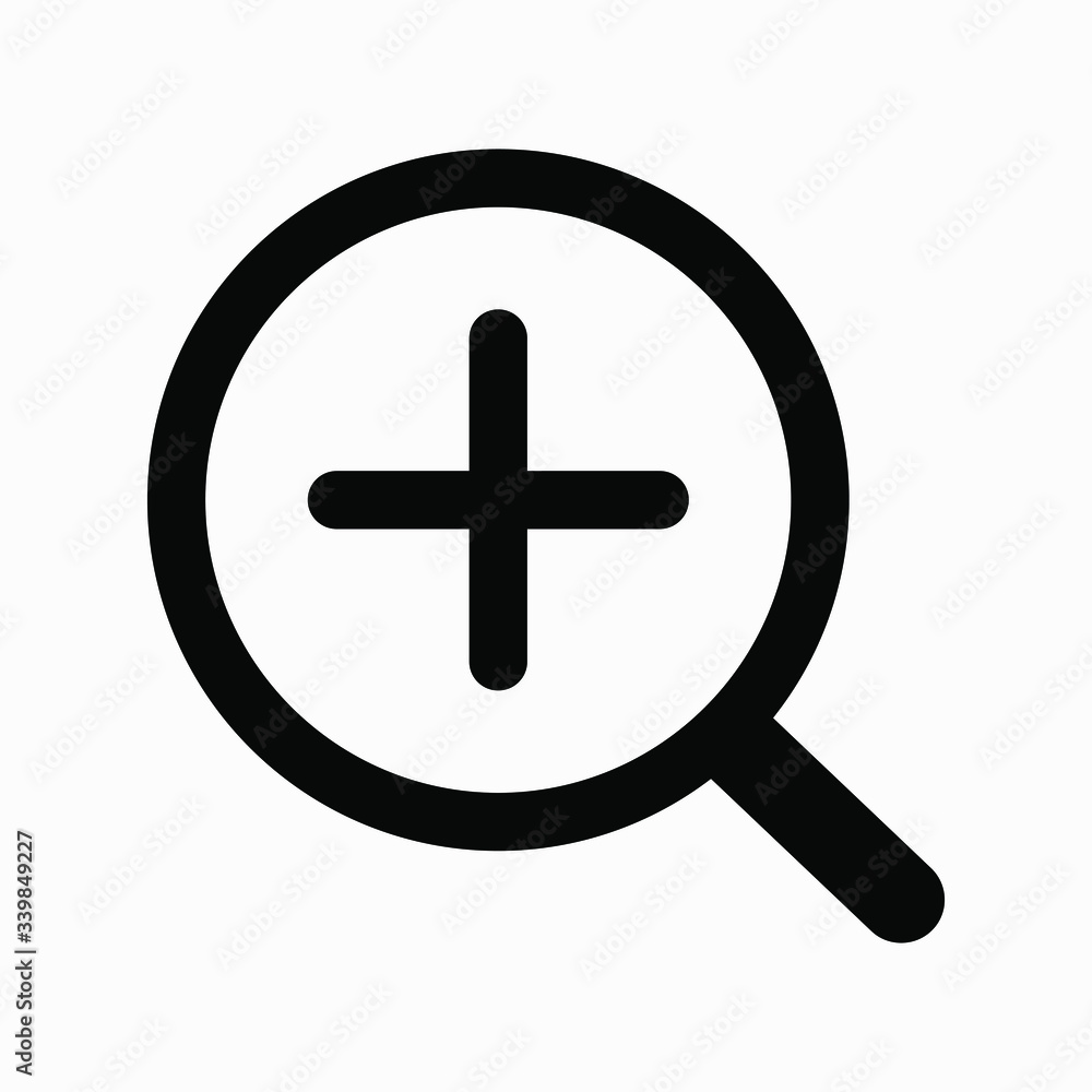 Aufkleber magnifying icon isolated minimal single flat linear icon for application and info-graphic. commercia