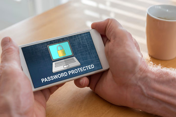 Password protected concept on a smartphone