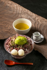 あずきの和風かき氷　Japanese style red bean sweet shaved ice
